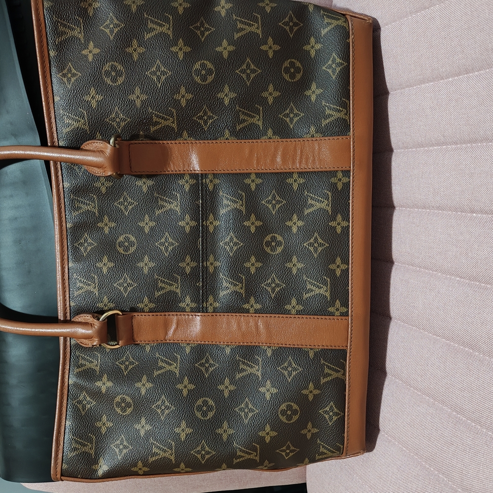 Louis Vuitton Monogram Brown Tote Bag Sac Weekend
